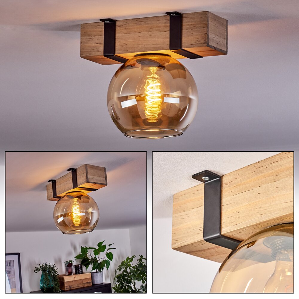 Montgomery Lampa Sufitowa - Szkło Ecru, Czarny, 1-punktowy main product photo