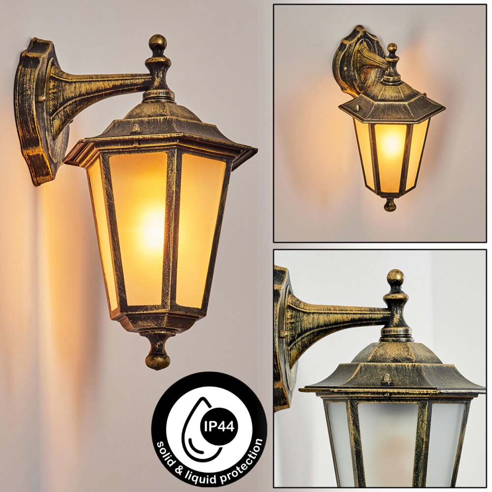 Loria Zewnętrzny kinkiet Złoty, Czarny, 1-punktowy main product photo
