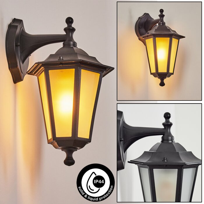 Loria Zewnętrzny kinkiet Czarny, 1-punktowy