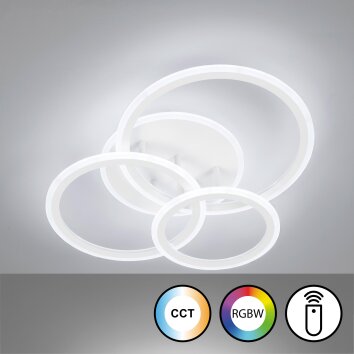 Fischer & Honsel Gelder Lampa Sufitowa LED Biały, 1-punktowy, Zdalne sterowanie, Zmieniacz kolorów