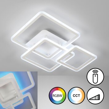 Fischer & Honsel Gelder Lampa Sufitowa LED Biały, 1-punktowy, Zdalne sterowanie, Zmieniacz kolorów