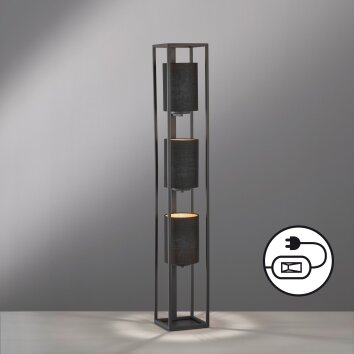 Fischer & Honsel Spenzer Lampa Stojąca Czarny, 3-punktowe Fischer & Honsel Spenzer Lampa Stojąca Czarny, 3-punktowe