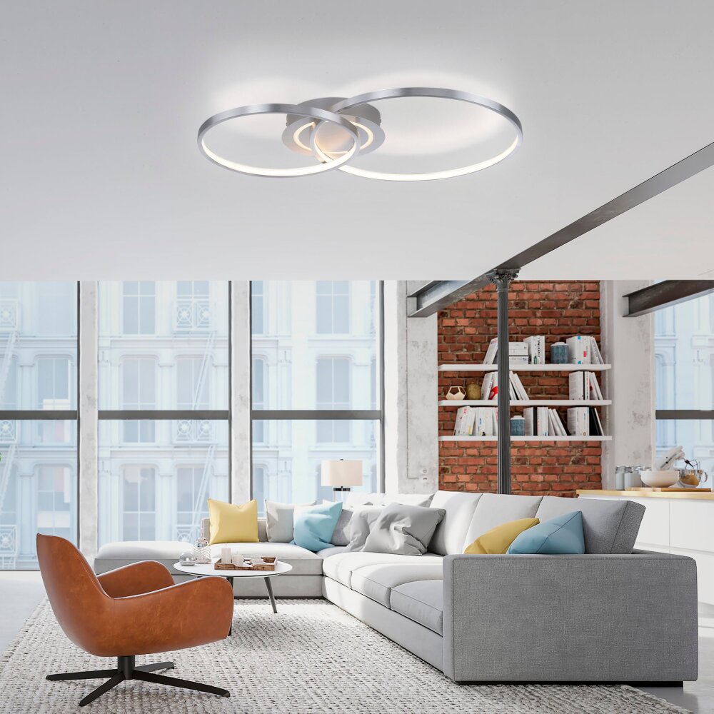 Leuchten-Direkt ASMINA Lampa Sufitowa LED Srebrny, 2-punktowe main product photo