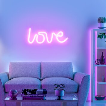 Leuchten-Direkt NEON-LOVE Lampa dekoracyjna LED Różowy, 1-punktowy