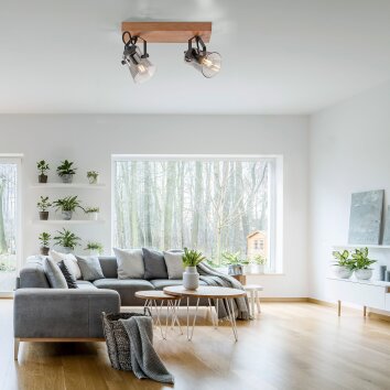JUST LIGHT GERDA LANGSTRÖM Lampa Sufitowa kolory naturalne, czarny, 2-punktowe