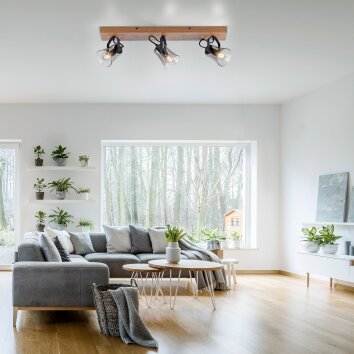 JUST LIGHT GERDA LANGSTRÖM Lampa Sufitowa kolory naturalne, czarny, 3-punktowe