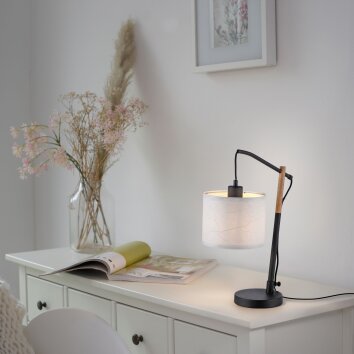 JUST LIGHT GERDA SOFIE lampka nocna kolory naturalne, czarny, 1-punktowy