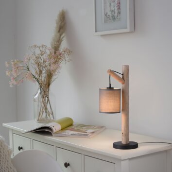 JUST LIGHT GERDA TRIBU lampka nocna kolory naturalne, czarny, 1-punktowy