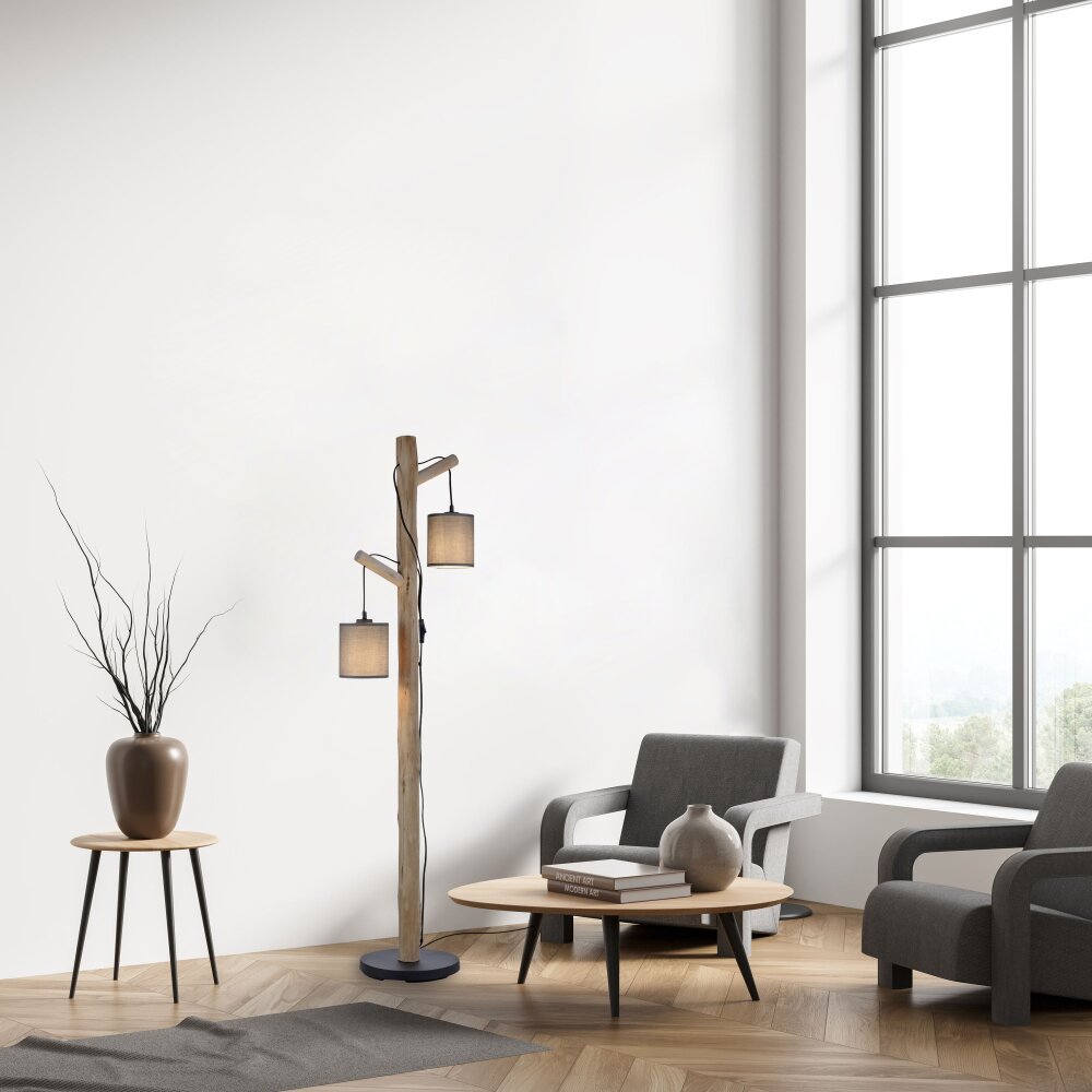 Leuchten-Direkt GREEN TRIBU Lampa Stojąca Ecru, Czarny, 2-punktowe main product photo