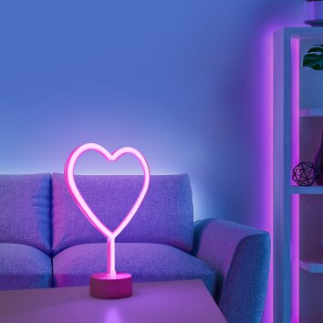 Leuchten-Direkt NEON-HERZ Lampa dekoracyjna LED Różowy, 1-punktowy