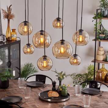 Koyoto Lampa Wisząca - Szkło W kolorze bursztynu, Przezroczysty, 8-punktowe