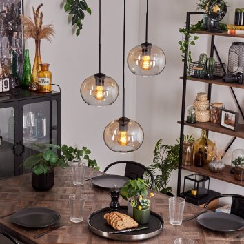 Apedo Lampa Wisząca - Szkło bursztynowy, przezroczysty, 3-punktowe