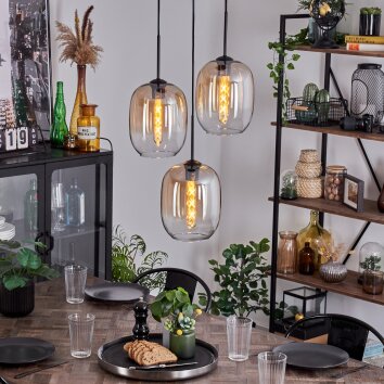 Apedo Lampa Wisząca - Szkło bursztynowy, przezroczysty, 3-punktowe