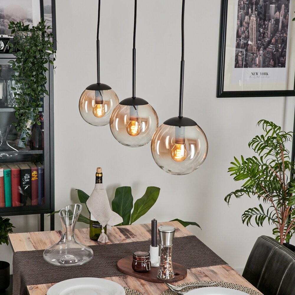 Gastor Lampa Wisząca - Szkło W kolorze bursztynu, Przezroczysty, 3-punktowe main product photo