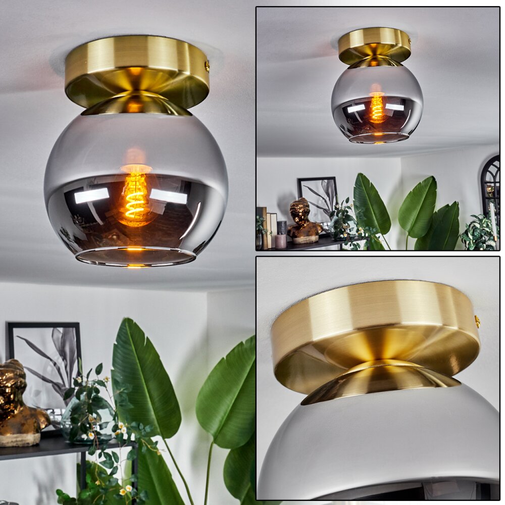 Koyoto Lampa Sufitowa - Szkło Mosiądz, Czarny, 1-punktowy main product photo