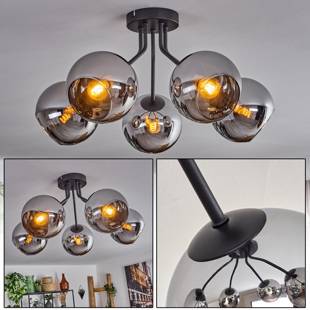 Koyoto Lampa Sufitowa - Szkło Chrom, Przydymiony, 5-punktowe main product photo