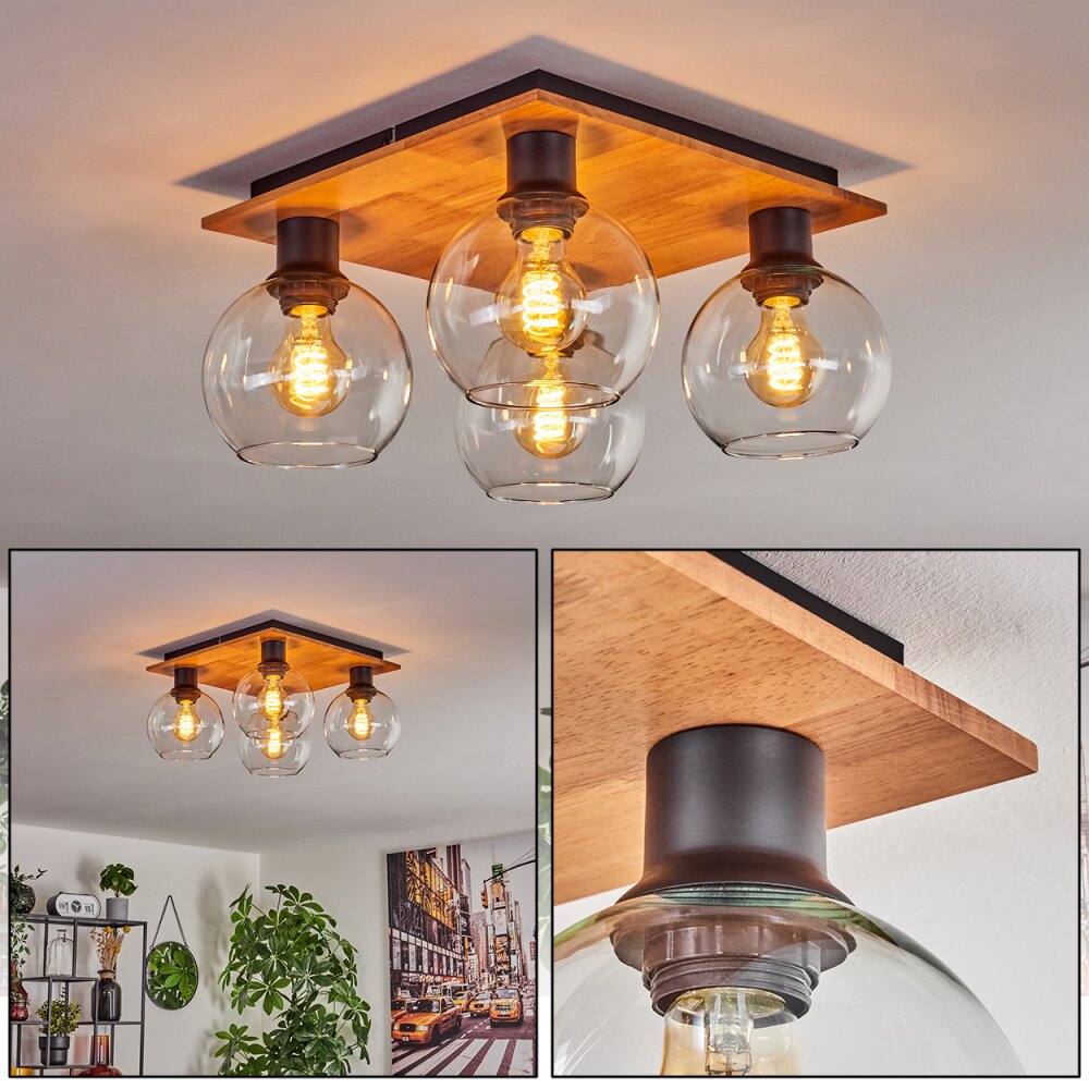 Koyoto Lampa Sufitowa - Szkło Ecru, Czarny, 4-punktowe main product photo