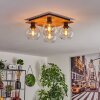 Koyoto Lampa Sufitowa - Szkło Ecru, Czarny, 4-punktowe