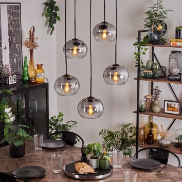 Apedo Lampa Wisząca - Szkło przezroczysty, przydymiony, 5-punktowe