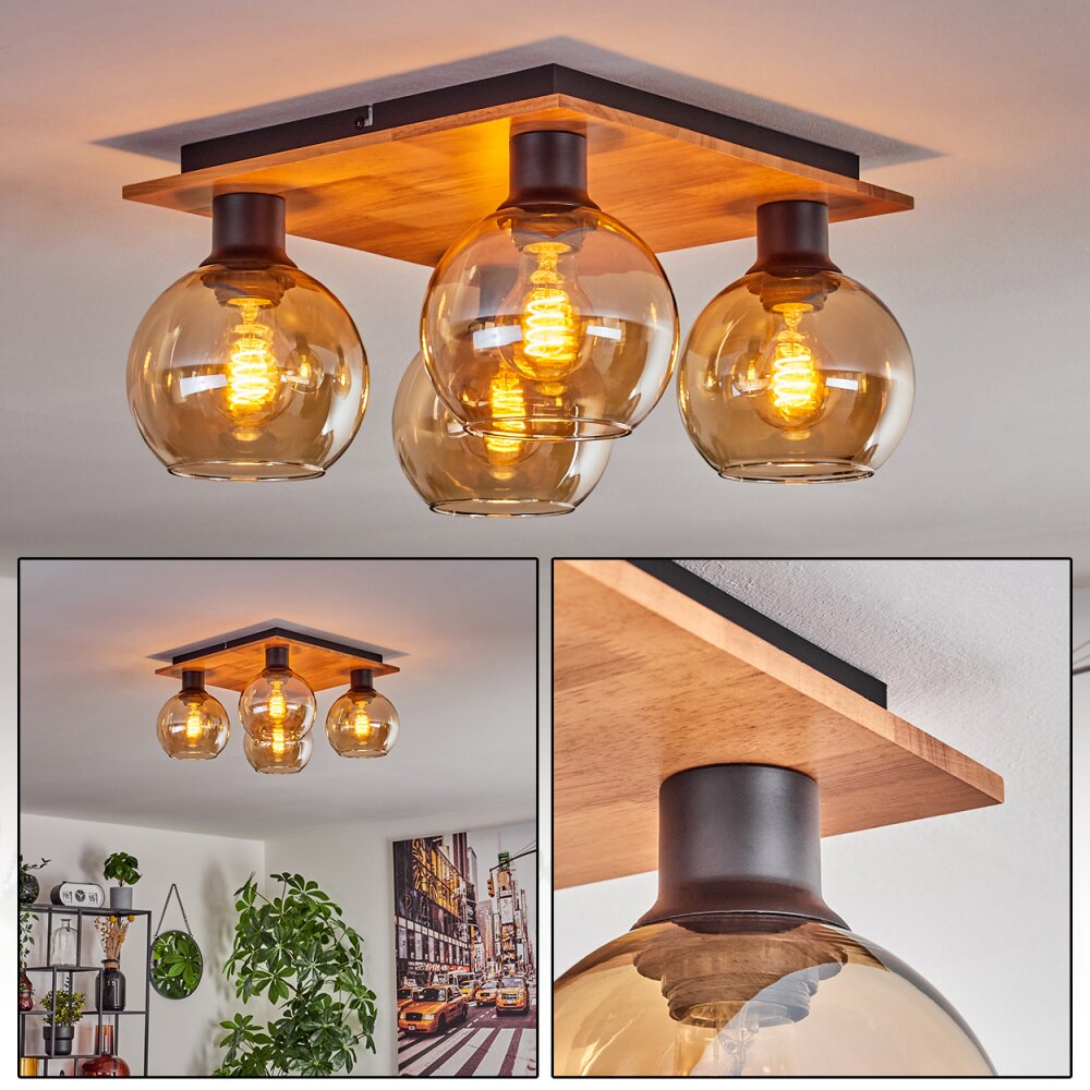 Koyoto Lampa Sufitowa - Szkło Ecru, Czarny, 4-punktowe main product photo