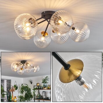Chehalis Lampa Sufitowa złoty, czarny, 6-punktowe