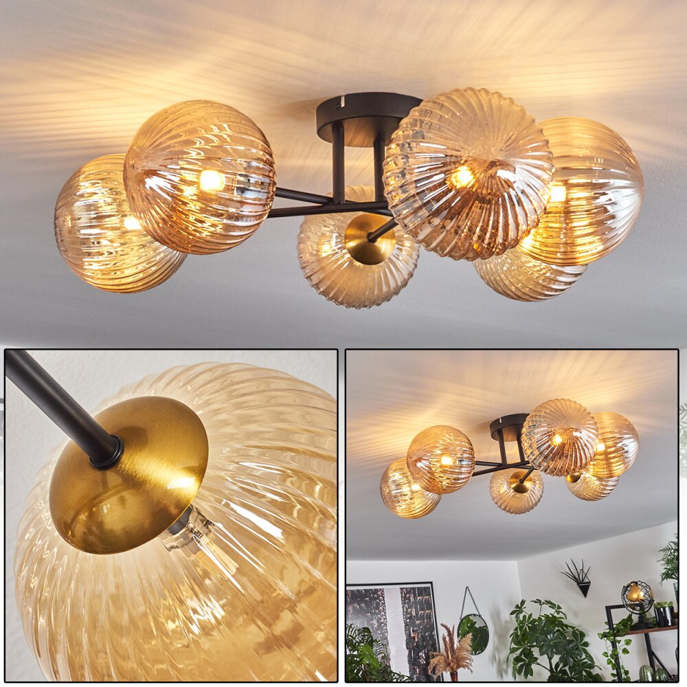 Chehalis Lampa Sufitowa Złoty, Czarny, 6-punktowe main product photo