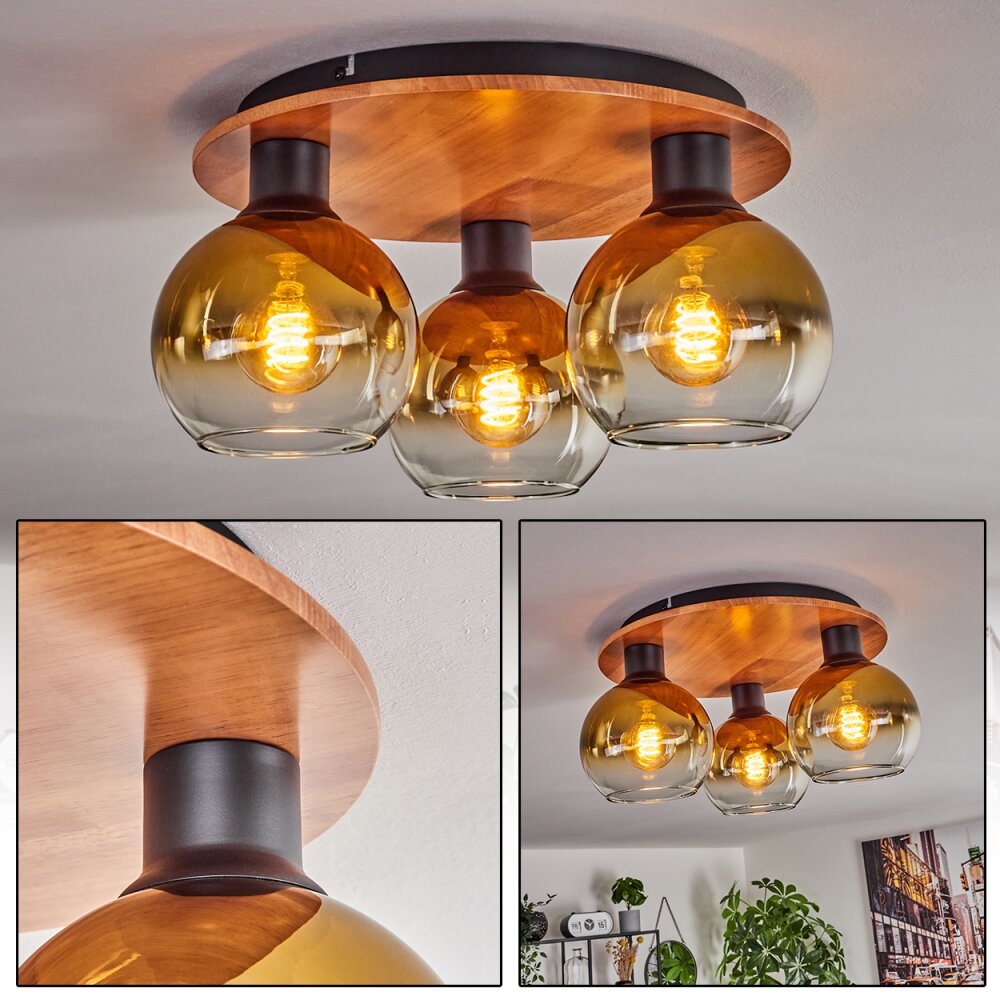 Koyoto Lampa Sufitowa - Szkło Ecru, Czarny, 3-punktowe main product photo
