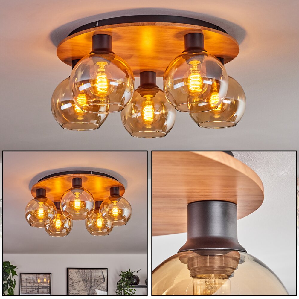 Koyoto Lampa Sufitowa - Szkło Ecru, Czarny, 5-punktowe main product photo