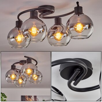 Koyoto Lampa Sufitowa - Szkło Chrom, Przezroczysty, Przydymiony, 4-punktowe Koyoto Lampa Sufitowa - Szkło Chrom, Przezroczysty, Przydymiony, 4-punktowe