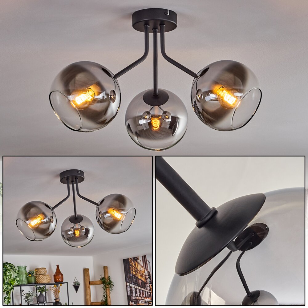 Koyoto Lampa Sufitowa - Szkło Chrom, Przezroczysty, Przydymiony, 3-punktowe main product photo