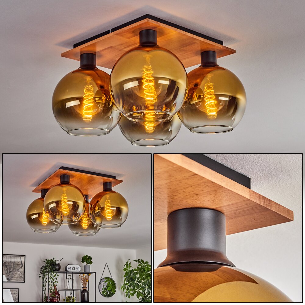 Koyoto Lampa Sufitowa - Szkło Ecru, Czarny, 4-punktowe main product photo