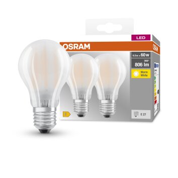 OSRAM CLASSIC A Zestaw 2 lamp LED E27 6,5 W 2700 kelwin 806 lumenówów