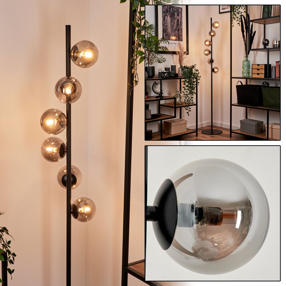 Remaisnil Lampa Stojąca - Szkło Czarny, 6-punktowe main product photo