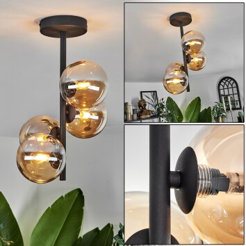 Chehalis Lampa Sufitowa - Szkło W kolorze bursztynu, 4-punktowe Chehalis Lampa Sufitowa - Szkło W kolorze bursztynu, 4-punktowe