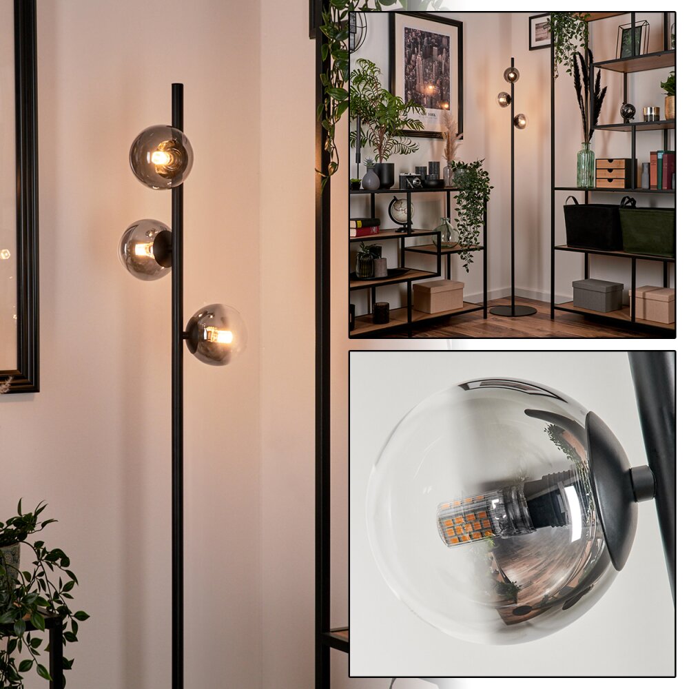 Remaisnil Lampa Stojąca - Szkło Czarny, 3-punktowe main product photo