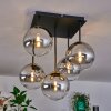 Chehalis Lampa Sufitowa - Szkło złoty, czarny, 5-punktowe