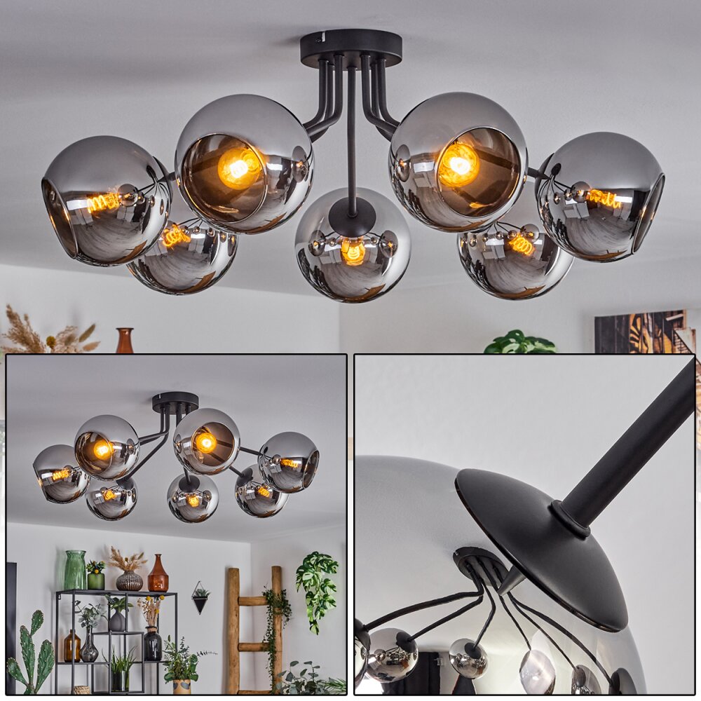 Koyoto Lampa Sufitowa - Szkło Chrom, Przydymiony, 7-punktowe main product photo