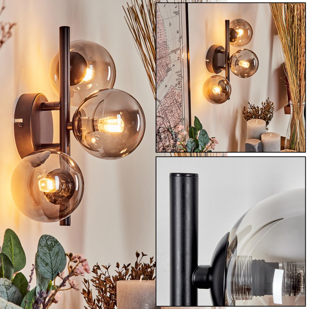Chehalis Lampa ścienna - Szkło Przydymiony, 3-punktowe main product photo