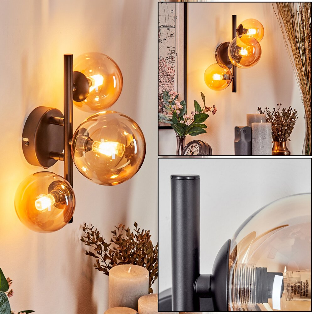 Chehalis Lampa ścienna - Szkło W kolorze bursztynu, 3-punktowe main product photo