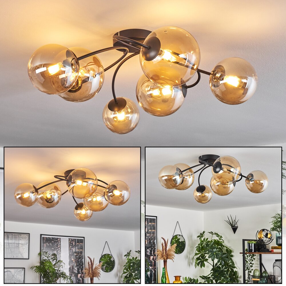 Chehalis Lampa Sufitowa - Szkło W kolorze bursztynu, 6-punktowe main product photo