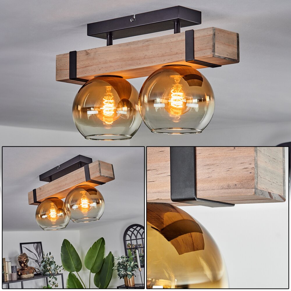 Montgomery Lampa Sufitowa - Szkło Ecru, Czarny, 2-punktowe main product photo