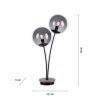 JUST LIGHT GERDA WIDOW lampka nocna kolory naturalne, czarny, 2-punktowe