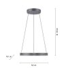 Paul-Neuhaus PURE E-LOOP Lampa Wisząca LED Szary, 2-punktowe, Zdalne sterowanie
