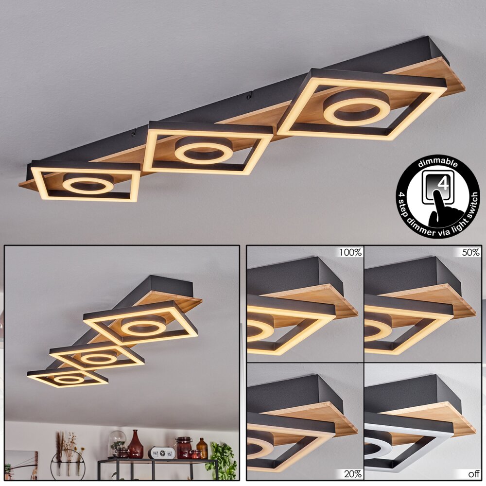 Taboneira Lampa Sufitowa LED Ecru, Czarny, 3-punktowe main product photo