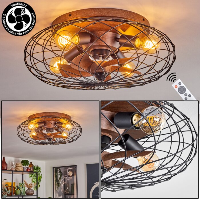 Wemude Lampa Sufitowa brązowy, czarny, 4-punktowe, Zdalne sterowanie