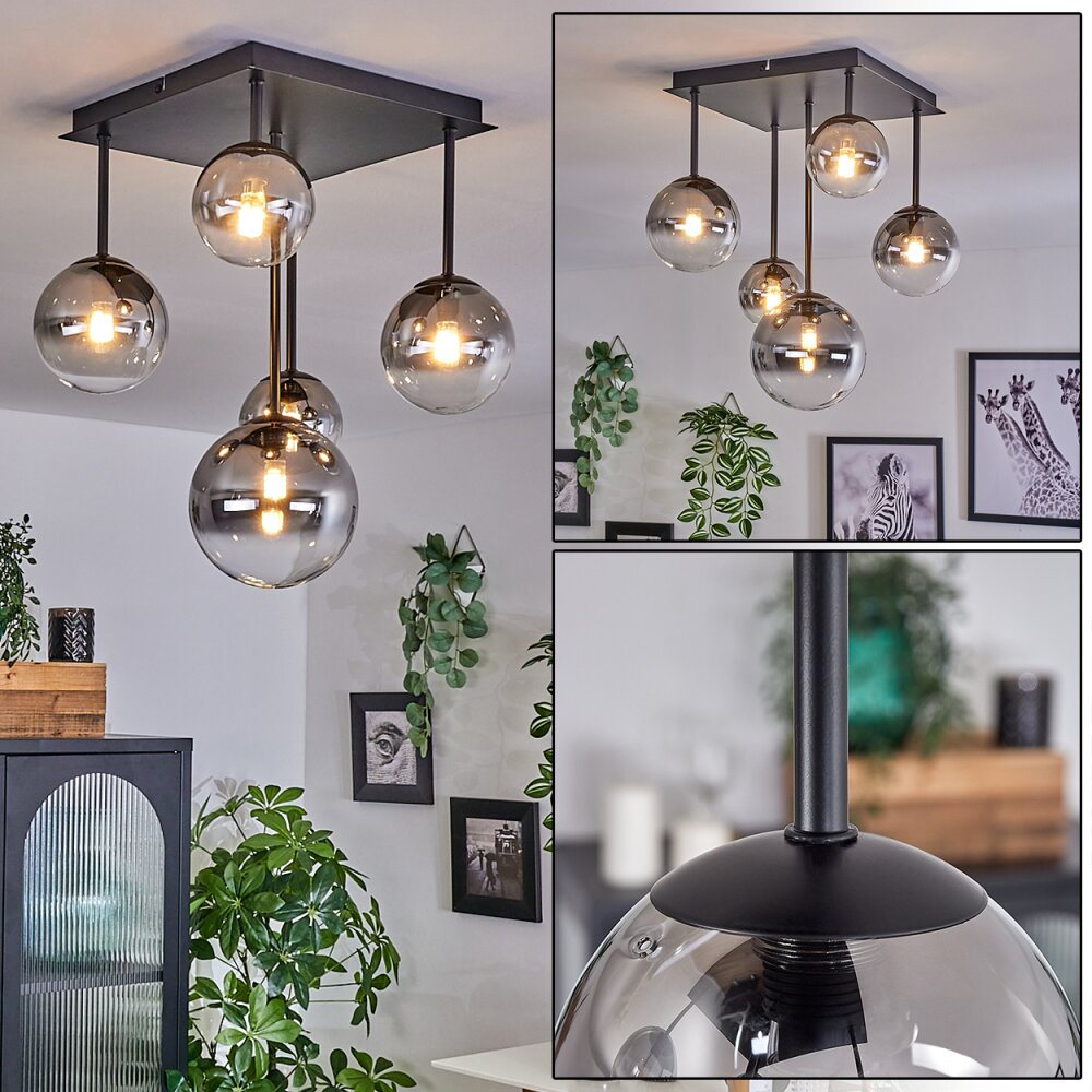 Chehalis Lampa Sufitowa - Szkło 10 cm, 12 cm, 15 cm Przezroczysty, Przydymiony, 5-punktowe main product photo