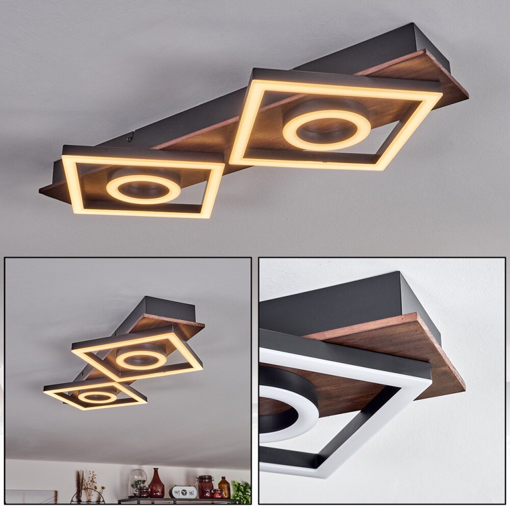 Taboneira Lampa Sufitowa LED Ciemnobrązowy, Czarny, 2-punktowe main product photo