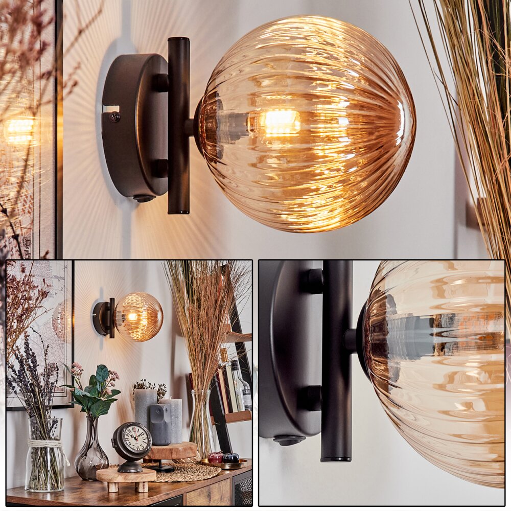 Chehalis Lampa ścienna - Szkło 15 cm W kolorze bursztynu, 1-punktowy main product photo