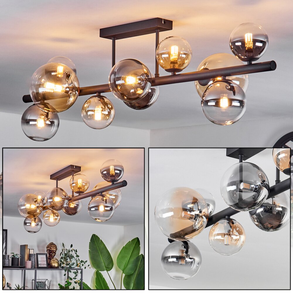 Chehalis Lampa Sufitowa - Szkło 10 cm, 12 cm, 15 cm W kolorze bursztynu, Przezroczysty, Przydymiony, 10-punktowe main product photo