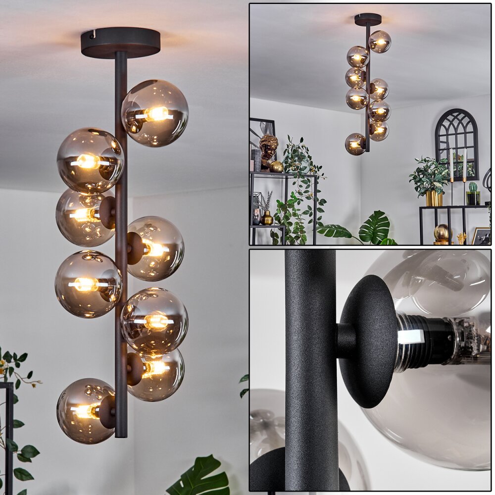 Chehalis Lampa Sufitowa - Szkło 10 cm Przydymiony, 8-punktowe main product photo